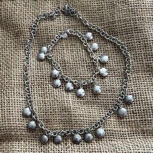 Elegant Silver Necklace and Bracelet Set